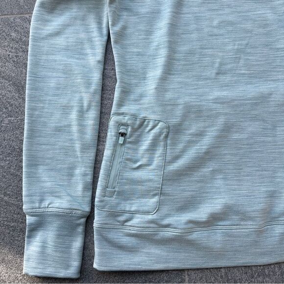 EUC Kyodan Pullover Heather Green Funnel Neck Thumbholes Zip Pockets Small - Picture 11 of 15